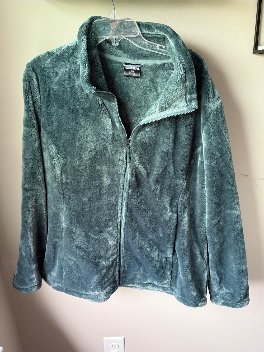 32 Degrees Plush Full-Zip Fleece Jacket in Teal Green